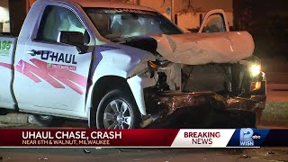 UHaul pickup truck involved in chase crash [upl. by Sacha]