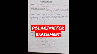 POLARIMETER EXPERIMENT  BSC 1st year practical [upl. by Lerrej298]