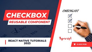 checkbox reusable component  react native  react native tutorial 2023  typescript [upl. by Blakelee]