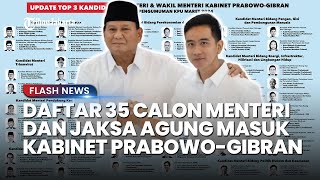 DAFTAR 35 Calon Menteri hingga Jaksa Agung Menguat Masuk Kabinet PrabowoGibran PDIP 4 Kursi [upl. by Adyahs498]