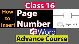 How to Insert Page Number in Ms Word in Urdu  Class No 16 [upl. by Garreth]