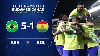 BRASIL vs BOLIVIA 51  RESUMEN  ELIMINATORIAS SUDAMERICANAS  FECHA 1 [upl. by Raeann193]