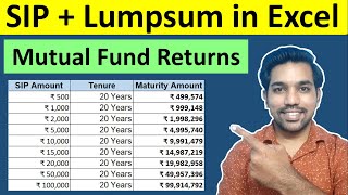 SIP  Lumpsum Calculator in Excel  Mutual Fund Returns Calculation Hindi [upl. by Xilef]