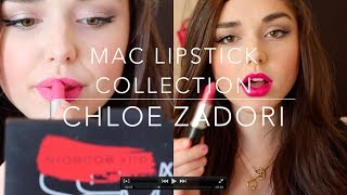 MAC Lipstick Collection  Lip Swatches  Chloé Zadori [upl. by Lenrow]