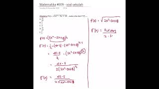 009Matematika DerivatifDifferensialTurunan bentuk rantai maths soalsnbt matematika [upl. by Ahsiekyt]