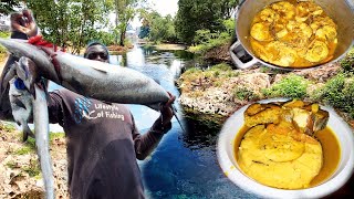 Spearfishing Paradise Jamaica catch clean and cook curry monster barracuda turn cornmeal [upl. by Hanford]