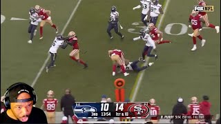 The Nastiest STIFF ARM of the GAME  Seahawks vs 49ers Game Highlights  Week 14 [upl. by Erdnassak356]