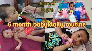 6 month baby daily routine Milestone Solid Food Sleeping time and Tips👩‍🍼 [upl. by Enyawal]