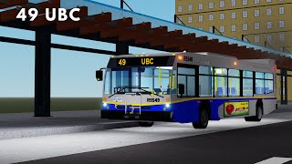 TransLink SCBCTA Roblox  Nova Bus LFS Diesel  R9549  Route 49 to UBC Main Loop [upl. by Estrella]