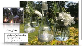 DIY edle Flaschen Gartendeko How to Make Bottle Lights  Sommeridee Upcycling How to  Deko Jana [upl. by Yretsym]