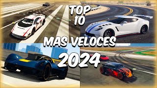 👑 TOP 10 CARROS MÁS VELOCES DEl 2024 EN GTA V ✔✔ [upl. by Atnom578]