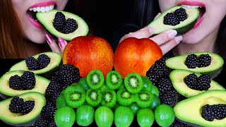 EATING KIWI BERRIES JUICY BLACKBERRIES AVOCADO BIG NECTARINES BIG BITES FRESH FRUIT SOUNDS 먹방 [upl. by Bysshe]