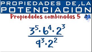 Propiedades de la potenciación  Propiedades combinadas  Ejemplo 5 [upl. by Eppesuig]