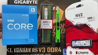 intel Core i3 12100 GIGABYTE H610M H V3 DDR4 Kingston NV2 SSD Easy Computer Build 2024 [upl. by Mas]