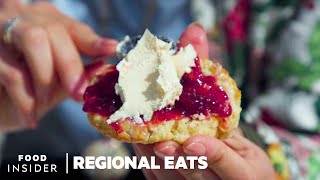 How Clotted Cream Is Made In England  Regional Eats  Food Insider [upl. by Cira]