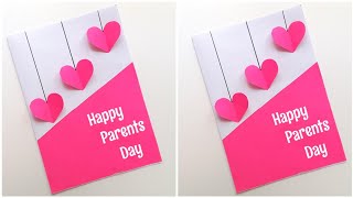 Parents Day Card For Mom amp Dad • Parents day greeting card 2022 • How to make easy card for parents [upl. by Aticnemrac]