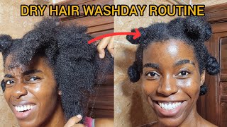 DRY AND CRUSTY NATURAL HAIR WASHDAY ROUTINE FOR HAIR GROWTH AND LENGTH RETENTION naturalhair [upl. by Jannelle932]