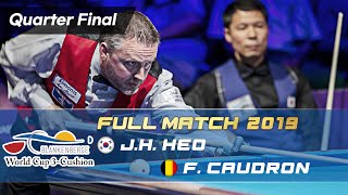 Quarter Final  Jung Han HEO vs Frederic CAUDRON Blankenberge World Cup 3Cushion 2019 [upl. by Abigael]