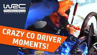 WRC Top 10 CRAZY CoDriver Moments Funny rally onboard compilation about rally co drivers [upl. by Laira]