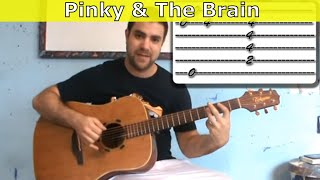 Tutorial Pinky amp the Brain Theme  Fingerstyle Guitar w TAB [upl. by Irovi]