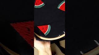 Embroidered tote bag 🍉black watermelon palestine freedom freefreepalestine totebag embroidery [upl. by Bord]