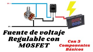 FUENTE DE VOLTAJE CASERA ⚡ REGULADA CON MOSFET [upl. by Yllib250]