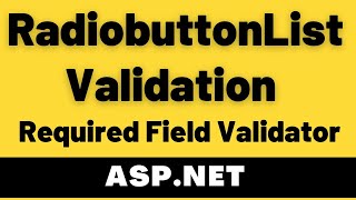 How to use required field validator in aspnet [upl. by Hilde]