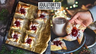 Joulutorttu  Traditional Finnish ChristmasTarts Tahtitorttu  Easy Christmas Recipe [upl. by Kra158]