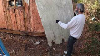 Siding Repair on a Shed Building [upl. by Aniez]