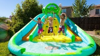 Little Tikes Rocky Mountain River Race Inflatable Water Slide In Action [upl. by Prudence]