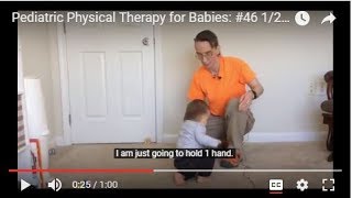 12 Kneel to Stand with 1 Hand Held Pediatric Physical Therapy for Babies 46 [upl. by Pigeon]