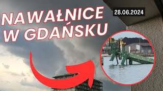 💨 NAWAŁNICE W GDAŃSKU WIATR PRZEWRÓCIŁ DŹWIG W PORCIE  28062024 [upl. by Coleville]