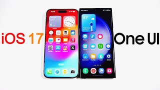 iOS 17 vs One UI 6 [upl. by Leynwad773]