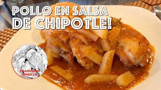 Pollo en crema de chipotle y sopa de ajo con pan2 recetas en 1Marisolpink [upl. by Rohclem324]