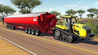 MEGA GRAIN HAULING IN AUSTRALIA  Farming Simulator 19 [upl. by Ecargyram241]