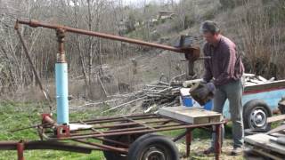 fendeuse bois manuelle feraille manuel log splitter made from old iron [upl. by Lincoln]