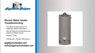 Rheem Water Heater Troubleshooting [upl. by Esten]