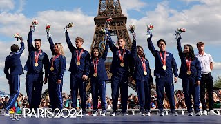 US figure skating team receives 2022 Beijing gold at the Paris Olympics  NBC Sports [upl. by Leuneb222]