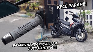 PASANG HANDGRIP DOMINO SUPER SOFT ORI GREY BLACK DI AEROX CONNECTED  PROJECT AEROX EPS 2 [upl. by Buerger236]