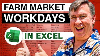 Excel  Workdays for Farmer Market  Excel  Episode 1786 [upl. by Aniarrol409]