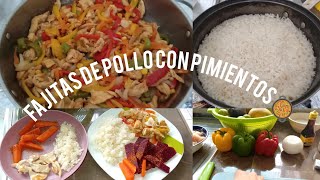 fajitas de pollo con pimientos 🥘 receta fácil y económia✅ [upl. by Cirad]