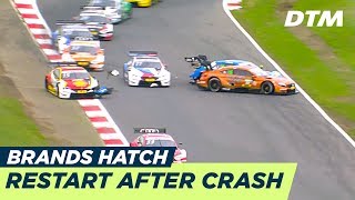 Starting crash forces restart  DTM Brands Hatch 2018 [upl. by Teerprug838]