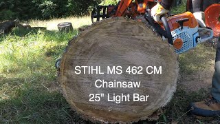 593 STIHL MS 462 CM Chainsaw 25quot Light Bar Guide Using Every Inch 4K [upl. by Hadden]