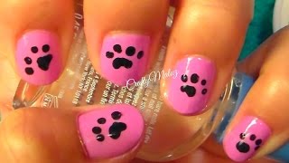 Como hacer un diseño de uñas huellas de perrito [upl. by Sal337]