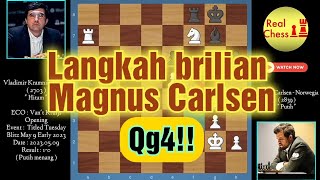 Langkah brilian Magnus Carlsen Qg4 chess magnuscarlsen [upl. by Alemaj]