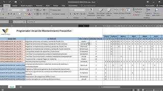 ✅ CRONOGRAMA PLAN DE MANTENIMIENTO PREVENTIVO EN EXCEL [upl. by Akenat421]