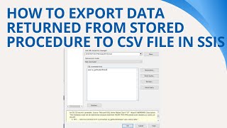 151 How to export data returned from stored procedure to CSV file [upl. by Hairehcaz]