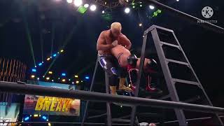 Cody Rhodes and Sammy Guevara cross rhodes off top of ladder [upl. by Moreland]