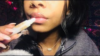 ASMR lipgloss application video pt 2  mouth sounds [upl. by Erfert]