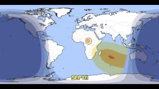 Animated Day and Night World Earth Map with Sun Moon amp Eclipse position [upl. by Coray]